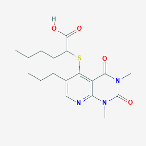 2-((1,3-Dimethyl-2,4-dioxo-6-propyl-1,2,3,4-tetrahydropyrido[2,3-d]pyrimidin-5-yl)thio)hexanoic acid