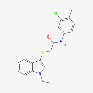 molecular formula C19H19ClN2OS B2942045 N-(3-chloro-4-methylphenyl)-2-((1-ethyl-1H-indol-3-yl)thio)acetamide CAS No. 851411-99-9