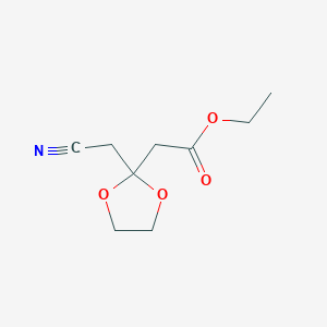 Ethyl 2-[2-(cyanomethyl)-1,3-dioxolan-2-yl]acetate