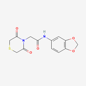 molecular formula C13H12N2O5S B2942056 N-(1,3-benzodioxol-5-yl)-2-(3,5-dioxothiomorpholin-4-yl)acetamide CAS No. 868215-11-6