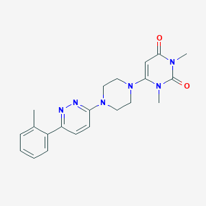 molecular formula C21H24N6O2 B2942063 1,3-Dimethyl-6-[4-[6-(2-methylphenyl)pyridazin-3-yl]piperazin-1-yl]pyrimidine-2,4-dione CAS No. 2380170-24-9