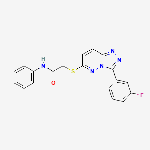molecular formula C20H16FN5OS B2942066 2-((3-(3-fluorophenyl)-[1,2,4]triazolo[4,3-b]pyridazin-6-yl)thio)-N-(o-tolyl)acetamide CAS No. 852374-55-1