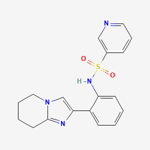 molecular formula C18H18N4O2S B2942070 N-(2-(5,6,7,8-tetrahydroimidazo[1,2-a]pyridin-2-yl)phenyl)pyridine-3-sulfonamide CAS No. 2097902-80-0