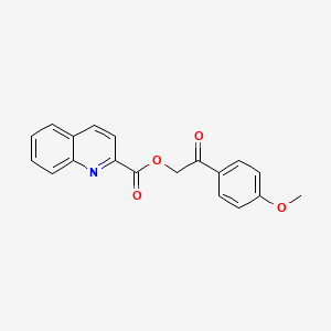 molecular formula C19H15NO4 B2942071 2-(4-Methoxyphenyl)-2-oxoethyl quinoline-2-carboxylate CAS No. 431925-05-2