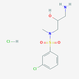 molecular formula C10H16Cl2N2O3S B2942079 3-amino-S-(3-chlorophenyl)-2-hydroxy-N-methylpropane-1-sulfonamido hydrochloride CAS No. 1417634-27-5