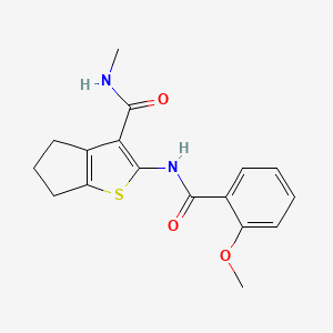molecular formula C17H18N2O3S B2942082 2-[(2-甲氧基苯甲酰)氨基]-N-甲基-5,6-二氢-4H-环戊[b]噻吩-3-甲酰胺 CAS No. 893098-92-5