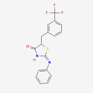 (E)-2-(phenylimino)-5-(3-(trifluoromethyl)benzyl)thiazolidin-4-one