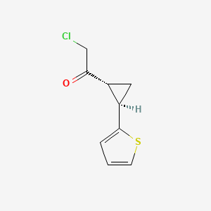 molecular formula C9H9ClOS B2942091 2-Chloro-1-[(1R,2R)-2-thiophen-2-ylcyclopropyl]ethanone CAS No. 2567489-86-3
