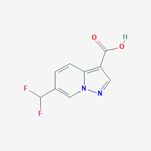 molecular formula C9H6F2N2O2 B2942093 6-(Difluoromethyl)pyrazolo[1,5-a]pyridine-3-carboxylic acid CAS No. 2248409-35-8