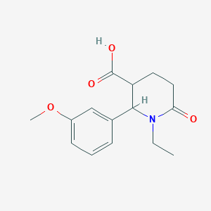 molecular formula C15H19NO4 B2942096 1-Ethyl-2-(3-methoxyphenyl)-6-oxopiperidine-3-carboxylic acid CAS No. 917748-62-0