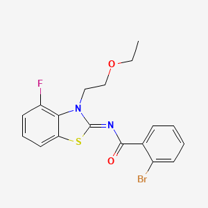 molecular formula C18H16BrFN2O2S B2942098 (Z)-2-bromo-N-(3-(2-ethoxyethyl)-4-fluorobenzo[d]thiazol-2(3H)-ylidene)benzamide CAS No. 865248-74-4