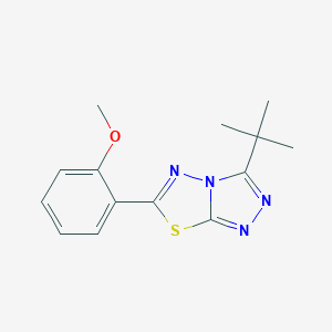 molecular formula C14H16N4OS B294210 3-Tert-butyl-6-(2-methoxyphenyl)[1,2,4]triazolo[3,4-b][1,3,4]thiadiazole 