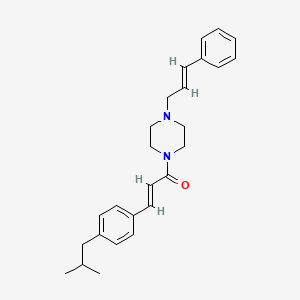 molecular formula C26H32N2O B2942126 (E)-3-[4-(2-methylpropyl)phenyl]-1-[4-[(E)-3-phenylprop-2-enyl]piperazin-1-yl]prop-2-en-1-one CAS No. 329080-35-5