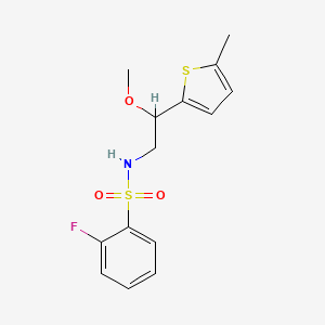 2-fluoro-N-(2-methoxy-2-(5-methylthiophen-2-yl)ethyl)benzenesulfonamide