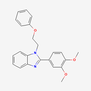 molecular formula C23H22N2O3 B2942129 2-(3,4-二甲氧基苯基)-1-(2-苯氧基乙基)-1H-苯并咪唑 CAS No. 612047-15-1