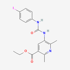 molecular formula C17H18IN3O3 B2942131 5-{[(4-碘苯基)氨基羰基]氨基}-2,6-二甲基吡啶-3-甲酸乙酯 CAS No. 622789-28-0