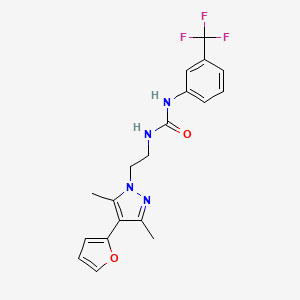 1-(2-(4-(furan-2-yl)-3,5-dimethyl-1H-pyrazol-1-yl)ethyl)-3-(3-(trifluoromethyl)phenyl)urea