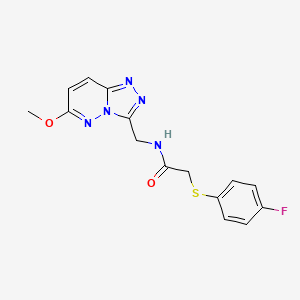 molecular formula C15H14FN5O2S B2942147 2-((4-fluorophenyl)thio)-N-((6-methoxy-[1,2,4]triazolo[4,3-b]pyridazin-3-yl)methyl)acetamide CAS No. 2034325-57-8