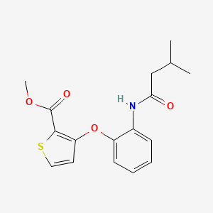 molecular formula C17H19NO4S B2942156 Methyl 3-{2-[(3-methylbutanoyl)amino]phenoxy}-2-thiophenecarboxylate CAS No. 900018-78-2