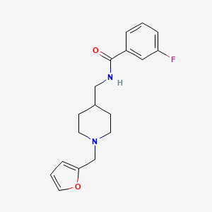 molecular formula C18H21FN2O2 B2942161 3-fluoro-N-((1-(furan-2-ylmethyl)piperidin-4-yl)methyl)benzamide CAS No. 954021-23-9