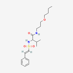 N-(3-Butoxypropyl)-3-methyl-2-[[(E)-2-phenylethenyl]sulfonylamino]butanamide