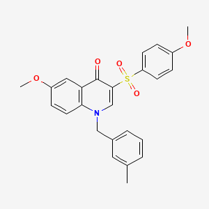 6-Methoxy-3-(4-methoxyphenyl)sulfonyl-1-[(3-methylphenyl)methyl]quinolin-4-one
