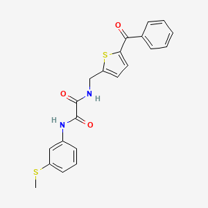 molecular formula C21H18N2O3S2 B2942176 N1-((5-benzoylthiophen-2-yl)methyl)-N2-(3-(methylthio)phenyl)oxalamide CAS No. 1797761-76-2