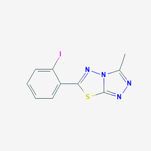 molecular formula C10H7IN4S B294218 6-(2-Iodophenyl)-3-methyl[1,2,4]triazolo[3,4-b][1,3,4]thiadiazole 