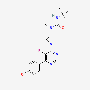 molecular formula C20H26FN5O2 B2942183 3-Tert-butyl-1-[1-[5-fluoro-6-(4-methoxyphenyl)pyrimidin-4-yl]azetidin-3-yl]-1-methylurea CAS No. 2380145-30-0