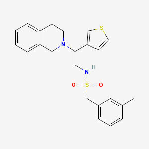 molecular formula C23H26N2O2S2 B2942184 N-(2-(3,4-dihydroisoquinolin-2(1H)-yl)-2-(thiophen-3-yl)ethyl)-1-(m-tolyl)methanesulfonamide CAS No. 954672-58-3