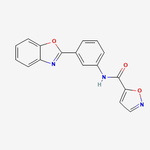 molecular formula C17H11N3O3 B2942199 N-(3-(benzo[d]oxazol-2-yl)phenyl)isoxazole-5-carboxamide CAS No. 941993-84-6
