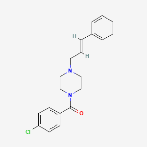 molecular formula C20H21ClN2O B2942205 (4-chlorophenyl){4-[(E)-3-phenyl-2-propenyl]piperazino}methanone CAS No. 219988-95-1