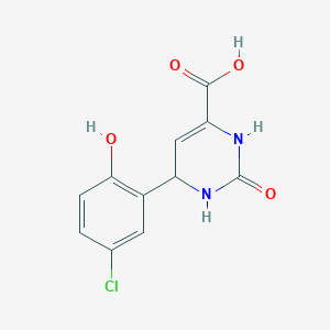 molecular formula C11H9ClN2O4 B2942210 6-(5-Chloro-2-hydroxyphenyl)-2-oxo-1,2,3,6-tetrahydro-4-pyrimidinecarboxylic acid CAS No. 439095-04-2