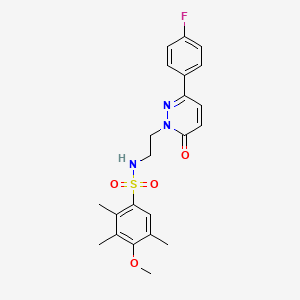 N-(2-(3-(4-fluorophenyl)-6-oxopyridazin-1(6H)-yl)ethyl)-4-methoxy-2,3,5-trimethylbenzenesulfonamide