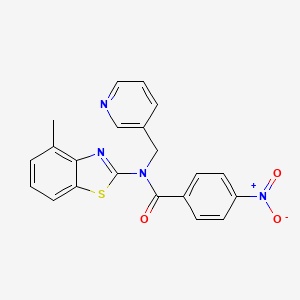 N-(4-methylbenzo[d]thiazol-2-yl)-4-nitro-N-(pyridin-3-ylmethyl)benzamide