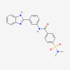 molecular formula C22H20N4O3S B2942219 N-(3-(1H-benzo[d]imidazol-2-yl)phenyl)-4-(N,N-dimethylsulfamoyl)benzamide CAS No. 441290-62-6
