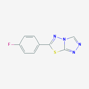 molecular formula C9H5FN4S B294222 6-(4-Fluorophenyl)[1,2,4]triazolo[3,4-b][1,3,4]thiadiazole 