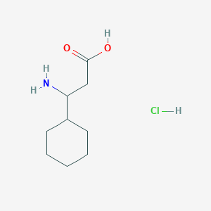 molecular formula C9H18ClNO2 B2942220 3-Amino-3-cyclohexylpropanoic acid hydrochloride CAS No. 219310-11-9; 37631-94-0