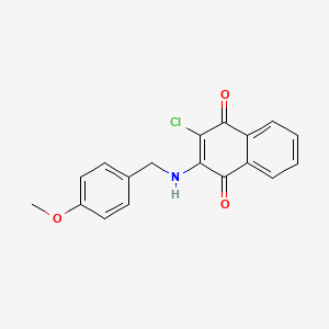 molecular formula C18H14ClNO3 B2942226 2-Chloro-3-[(4-methoxybenzyl)amino]naphthoquinone CAS No. 329778-19-0