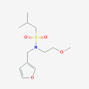 molecular formula C12H21NO4S B2942230 N-(furan-3-ylmethyl)-N-(2-methoxyethyl)-2-methylpropane-1-sulfonamide CAS No. 1421451-39-9