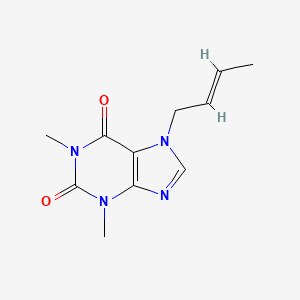molecular formula C11H14N4O2 B2942254 7-[(E)-but-2-enyl]-1,3-dimethylpurine-2,6-dione CAS No. 1556019-89-6