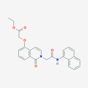 molecular formula C25H22N2O5 B2942256 2-[2-[2-(萘-1-基氨基)-2-氧代乙基]-1-氧代异喹啉-5-基]氧基乙酸乙酯 CAS No. 868223-82-9