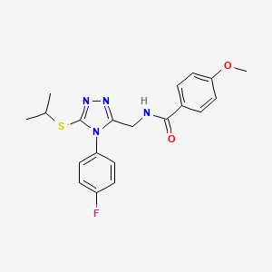 N-((4-(4-fluorophenyl)-5-(isopropylthio)-4H-1,2,4-triazol-3-yl)methyl)-4-methoxybenzamide