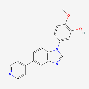 molecular formula C19H15N3O2 B2942277 2-Methoxy-5-(5-(pyridin-4-YL)-1H-benzo[D]imidazol-1-YL)phenol CAS No. 1799439-07-8