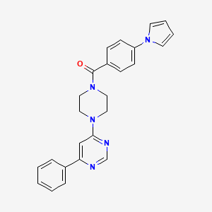 molecular formula C25H23N5O B2942281 (4-(1H-吡咯-1-基)苯基)(4-(6-苯基嘧啶-4-基)哌嗪-1-基)甲酮 CAS No. 1334371-64-0