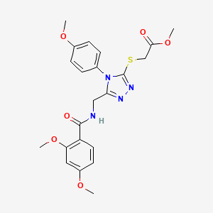 molecular formula C22H24N4O6S B2942282 methyl 2-[(5-{[(2,4-dimethoxyphenyl)formamido]methyl}-4-(4-methoxyphenyl)-4H-1,2,4-triazol-3-yl)sulfanyl]acetate CAS No. 689750-61-6