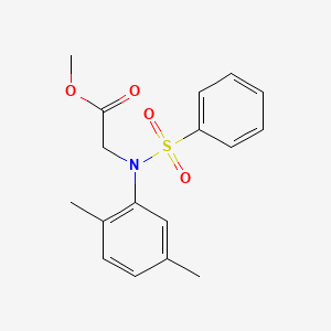 molecular formula C17H19NO4S B2942286 Methyl N-(2,5-dimethylphenyl)-N-(phenylsulfonyl)glycinate CAS No. 591727-43-4