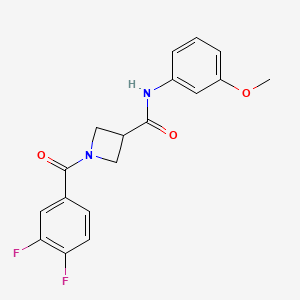 molecular formula C18H16F2N2O3 B2942287 1-(3,4-difluorobenzoyl)-N-(3-methoxyphenyl)azetidine-3-carboxamide CAS No. 1334370-43-2