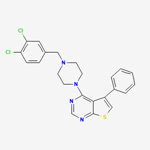 molecular formula C23H20Cl2N4S B2942292 4-(4-(3,4-Dichlorobenzyl)piperazin-1-yl)-5-phenylthieno[2,3-d]pyrimidine CAS No. 433313-38-3