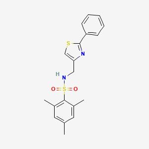 2,4,6-trimethyl-N-((2-phenylthiazol-4-yl)methyl)benzenesulfonamide